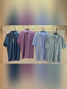 Lot of 4 Collars & Co Men's Size Medium Polo Dress Shirts NWT & NWOT